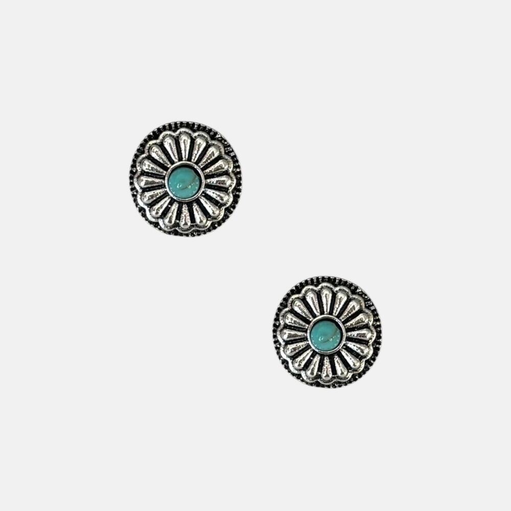 Boho Concho Turquoise Studs